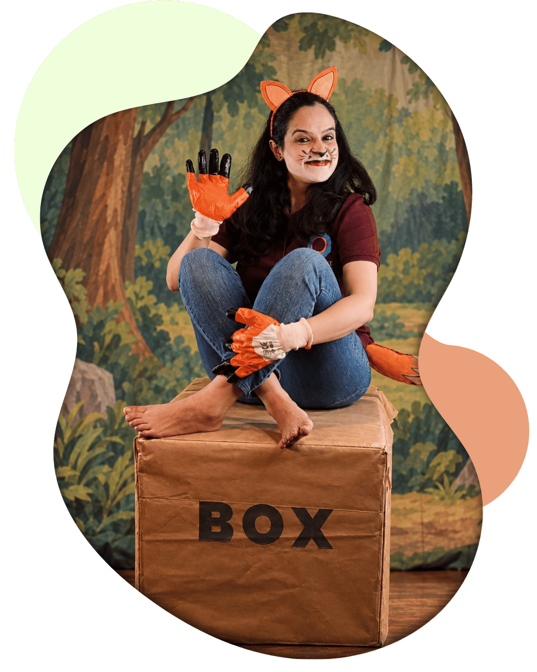 Melbourne based Storyteller Rohini Vij performing story theatre at a school
