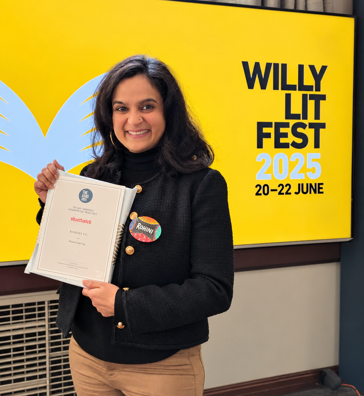 Author Rohini Vij at Willy Lit Fest 2025 Author Rohini Vij at Willy Lit Fest 2025 with the ADAs Shortlist 2025