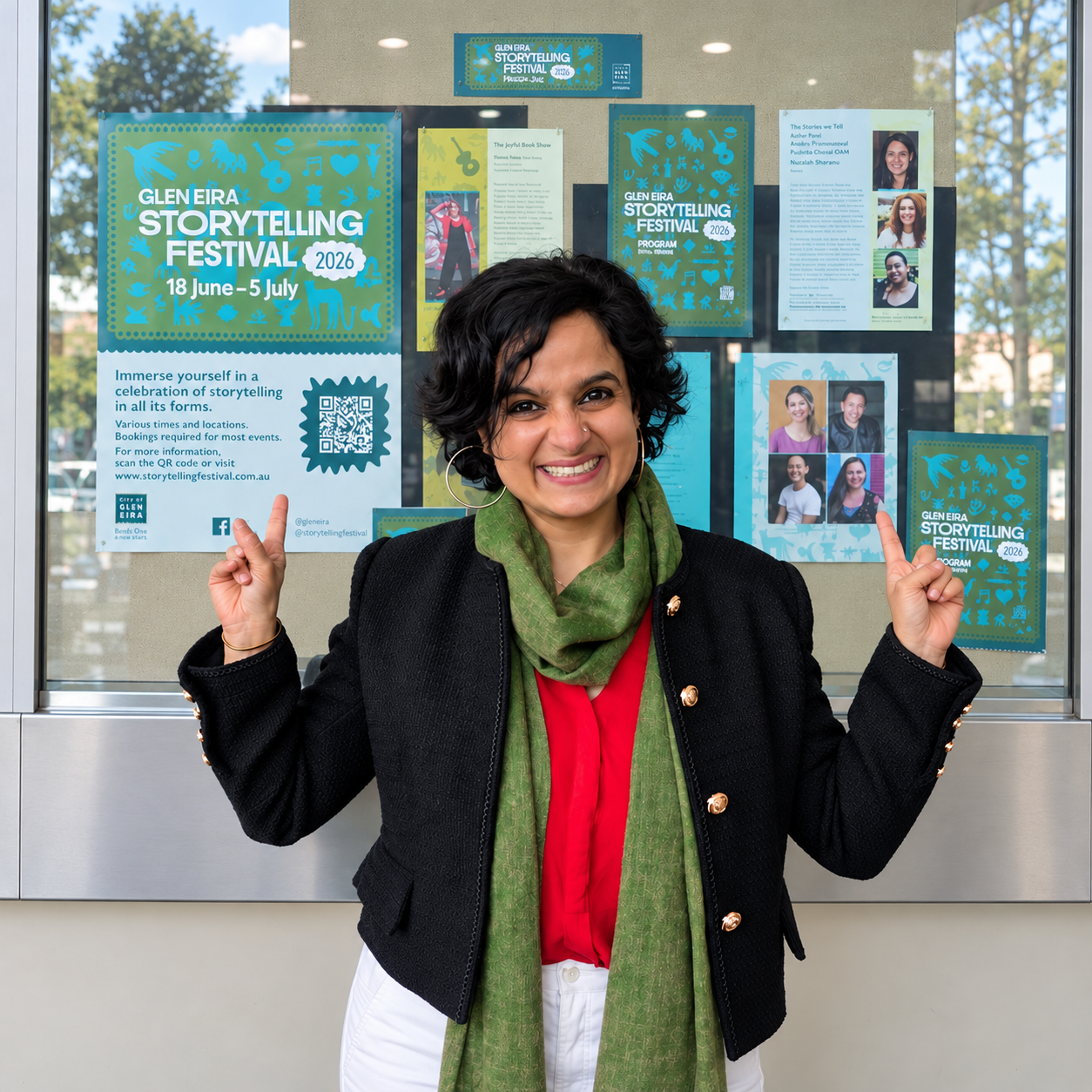 Rohini at Glen Eira Storytelling Festival sttoryteller rohii vij at the Glen Eira Storytellig Festival