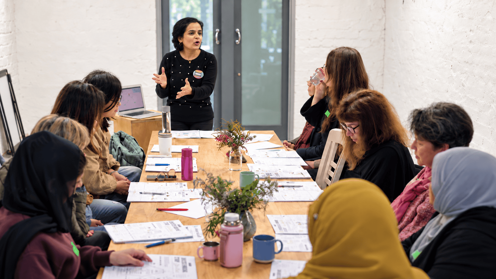 story trainer and coach Rohini Vij conducting a professional development workshop for adults