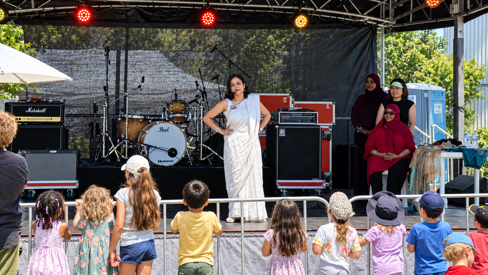 melboure based storyteller rohini vij performing at the st kilda festival