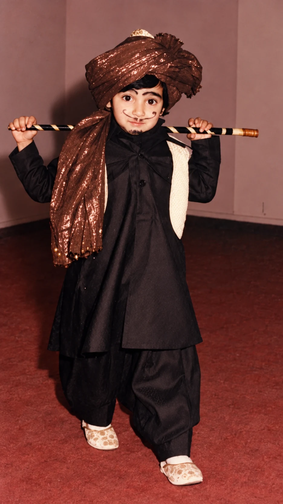 childhood-theatre-portrait-9x16 rohini vij dressed as Kabuliwala in. a dress competition