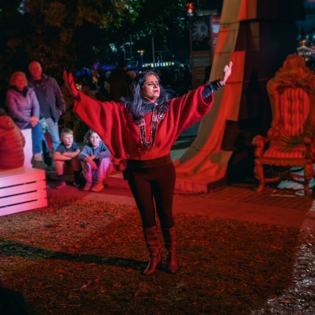 storyteller rohini vij performing at the fireligh festival melboure based storyteller rohini vij performing at the firelight festival
